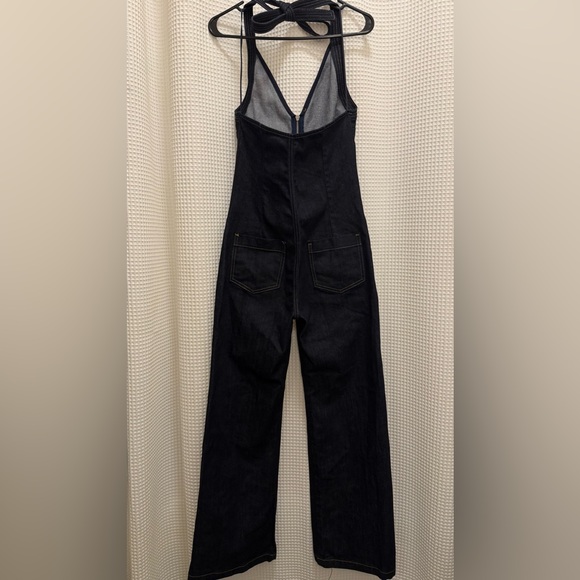 Zara Dark Blue Denim Straight Leg Jumpsuit - size small - like new! - Picture 10 of 12